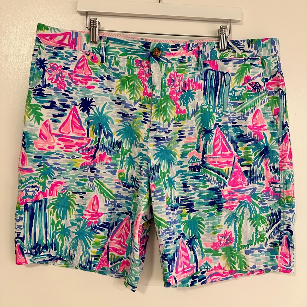 EUC Mens Lily Pulitzer Beaumont Salt In The Air Shorts - Size 40